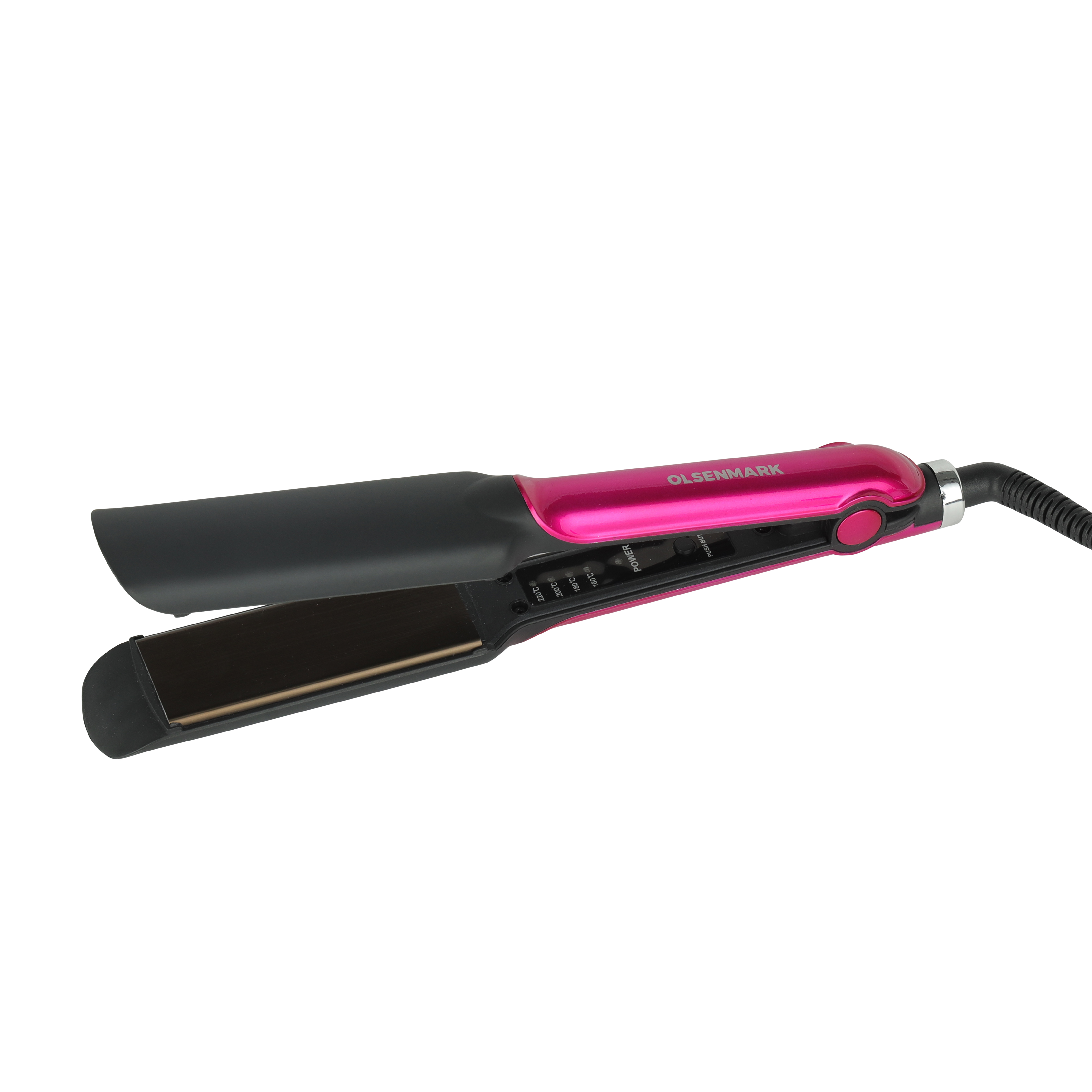 Olsenmark Ceramic Hair Straightener- OMH4032  Slim Design With Ceramic And Tourmaline Coated Plate  High Temperature 220-Degrees Celsius, 360-Degree Swivel Cord, ON/OFF Switch  Perfect For S