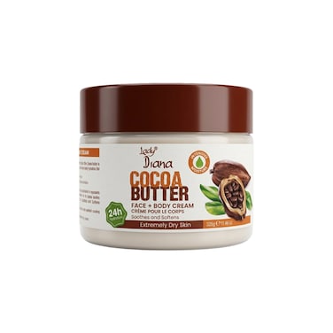 Lady Diana Cocoa Butter Face &amp; Body Cream, Intensive Hydration &amp; Skin Softening, 325 g