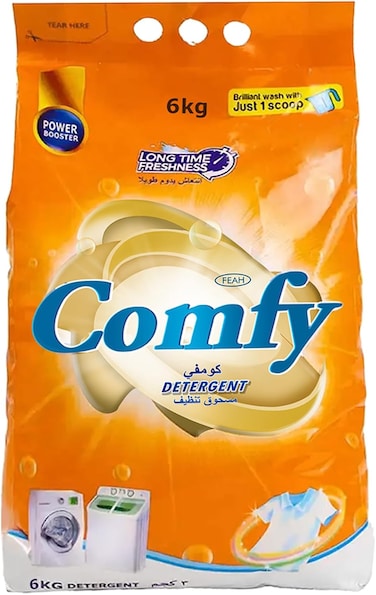 Feah Comfy Detergent Powder 6Kg   Bulk Laundry Powder for Heavy-Duty Cleaning   Long-Lasting Fresh Fragrance   Suitable for Machine and Hand Wash   Gentle on Fabric   Ideal for Large Family Use