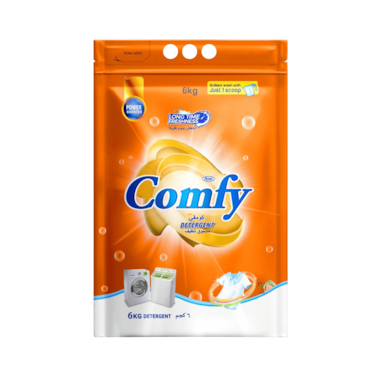 Feah Comfy Detergent Powder 6Kg Bulk Laundry Powder for Heavy-Duty Cleaning Long-Lasting Fresh Fragrance Suitable for Machine and Hand Wash Gentle on Fabric Ideal for Large Family Use