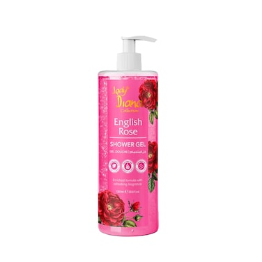 Lady Diana English Rose Shower Gel - 1000ml   Luxurious Floral Cleanse with the Essence of Fresh Roses