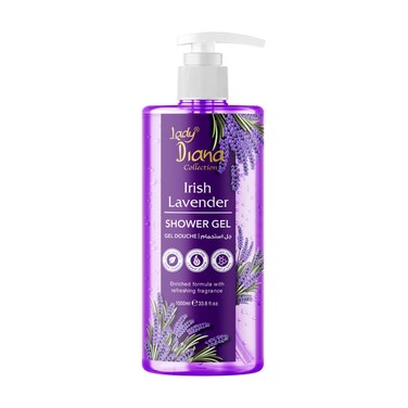 Lady Diana Irish Lavender Shower Gel, Relaxing &amp; Calming Body Wash, 1000 ml