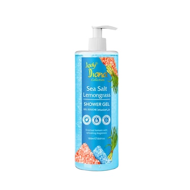 Lady Diana Sea Salt &amp; Lemongrass Shower Gel - 1000ml   Refreshing Cleanse with Invigorating Citrus &amp; Mineral Essence