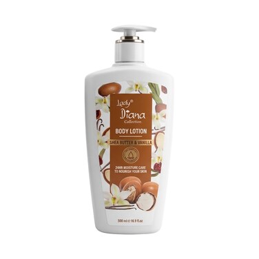 Lady Diana Shea Butter Body Lotion, Intensive Hydration &amp; Nourishing Care, 500 ml