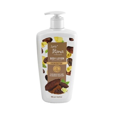 Lady Diana Cocoa Butter Body Lotion, Deep Moisturizing &amp; Skin Softening, 500 ml
