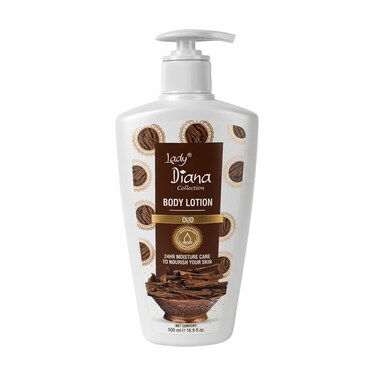 Lady Diana Oud Body Lotion, Rich Fragrance &amp; Deep Hydration, 500 ml