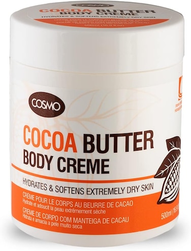 Cosmo Skin Care Cocoa Butter Body Creme For Unisex 500ml, Hydrates &amp; Softens Extremely Dry Skin, Bath and Body Cream