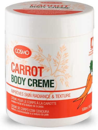 Cosmo Skin Care Carrot Body Creme For Unisex 500ml, Improves Skin Radiance &amp; Texture, Bath and Body Cream