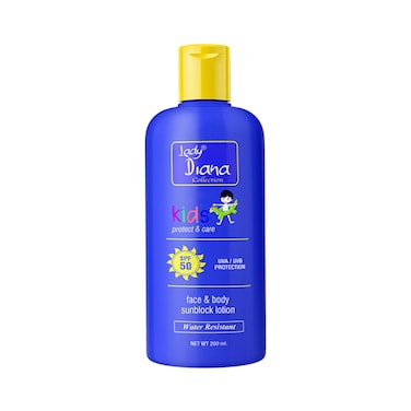 Lady Diana Sunblock SPF 50 Lotion for Kids, Gentle UV Protection for Delicate Skin, 200 ml