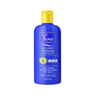 Lady Diana Sunblock SPF 50 Lotion, High UV Protection for Skin, 200 ml