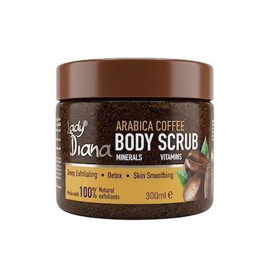 Lady Diana Arabian Coffee Body Scrub, Exfoliating &amp; Skin Revitalizing Care, 300 ml