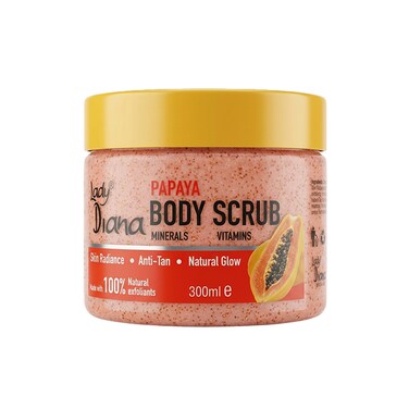 Lady Diana Papaya Body Scrub, Skin Brightening &amp; Smooth Finish, 300 ml