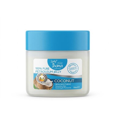 Lady Diana Coconut Petroleum Jelly, Hydrating &amp; Skin Softening Care, 50 ml
