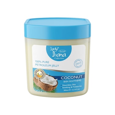 Lady Diana Coconut Petroleum Jelly, Deep Moisturizing &amp; Skin Protection, 300 ml