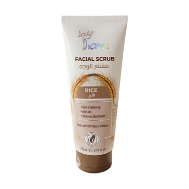 Lady Diana Rice Facial Scrub, Brightening &amp; Skin Softening Exfoliator, 170 ml