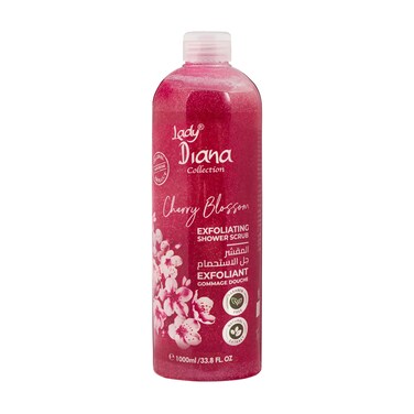 Lady Diana Cherry Blossom Exfoliating Shower Scrub - 1000ml   Refresh &amp; Revitalize with Delicate Floral Infusion