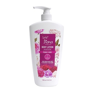 Lady Diana Pearly Rose Body Lotion, Hydrating &amp; Floral Skin Care, 1000 ml