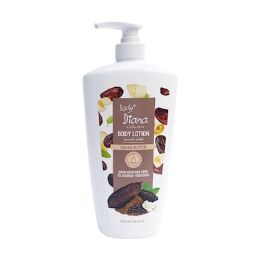 Lady Diana Cocoa Butter Body Lotion, Deep Moisturizing &amp; Skin Care, 1000 ml