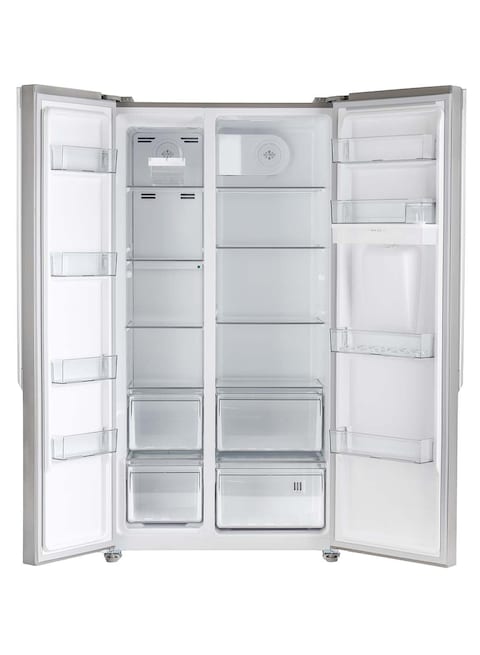 Geepas Side By Side Refrigerator, 670 Litre, Digital Control Temperature Display, Inverter Compressor, Tempered Glass Shelf, Twist Ice Maker, Smart Eco, GRFS6622SWXHN - 5 Year Compressor Warranty