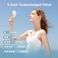 JISULIFE Handheld Turbo Fan [16H Max Cooling Time] Mini Portable Hand, 4000mAh USB Rechargeable Personal, Battery Operated Small Pocket Fan with 5 Speeds for Travel/Outdoor/Home/Office - Green