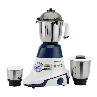 Geepas 3-IN-1 Mixer Grinder- GSB44088  1200W  3 Jars, 3 Speed Setting with Incher  2 Years Warranty