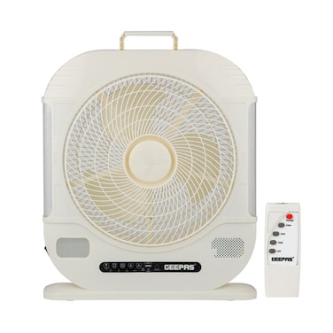 Geepas 12&quot; Rechargeable Fan with Remote Control- GF21190  High Performance Fan with Working Time up to 20 Hours