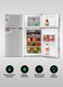 Geepas Double Door No-Frost Refrigerator, 200L, Quick Cooling, Low Noise, Big Storage Freezer, Spacious Vegetable Crisper Box, Auto Defrost, Eco-Friendly Design, GRF2003SPN, Silver, 1 Year Warranty