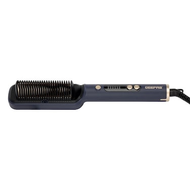 Geepas GHBS86088- Ceramic Hair Brush 30W - Digital Temperature Control with Instant Heat Up to 200C  Fine Bristle for Hair Care   Easy to Clean  Ideal for Short &amp; Long Hairs