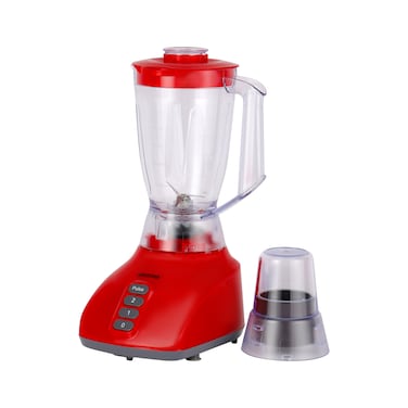 Krypton 2-in-1 Blender- KNB6013N  650 W, Powerful Motor with 2 Speed Setting and Pulse  Transparent and Unbreakable Jars with Sharp Blade, Grinder Attachment  Perfect for making Smoothies, Milkshakes, etc and Grinding Beans, Coconut, Nuts, etc  Red, 2 Years Warranty