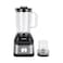 Krypton 2-in-1 Blender- KNB6668/ 650 W, 1.6 L Capacity, Powerful Motor with 2 Speed Setting and Pulse/ Transparent with Sharp Blade, Mill Attachment/ Perfect for Smoothies, Milkshakes, etc. and Grinding Spices, Beans, Coconut, Nuts, etc./ Black and Silver, 2 Years Warranty
