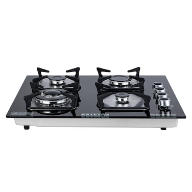 Krypton 2-IN-1 Built In Gas Hob- KNGC6423  Gas Stove with Sabaf Burners, Low Gas Consumption and Improved Gas Flow for Efficient Heating  Pulse Ignition System   Black, 2 Years Warranty