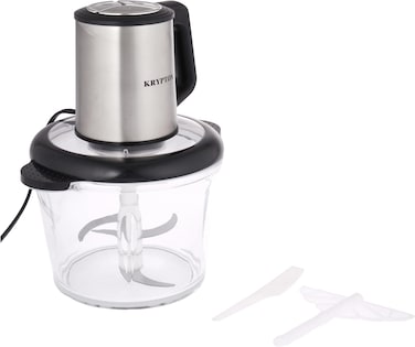 Krypton 3.0 L Multi Chopper- KNMC6567/ 500 W, Compact Multi-Purpose Chopping Machine, Stainless Steel Gear, 2 Speeds, Egg Beating Function/Silver and Black, 2-Year Warranty