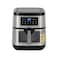 Krypton Double Heating Digital Air Fryer- KNAF6591/ 9.5 L Pot with Rack, with Vortex Frying Technology/ LED Display, 1-60 Min Timer, Temperature 50-200 Degree Celsius/ 9 Preset Programs, Window, Interior Lamp/ for Fries, Steak, Chicken, Cake, Meat, Bread, etc./ 2 Years Warranty, Black and Silver