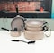 Delcasa DC1889BGE 9Pcs Aluminum Cookware Set Durable Marble Coating Non Stick Pots and pans set