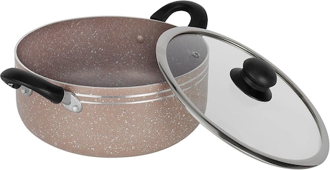 Delcasa DC1889BGE 9Pcs Aluminum Cookware Set Durable Marble Coating Non Stick Pots and pans set