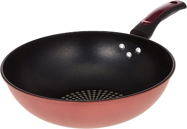 Delcasa 30cm Carbon Steel Wok Pan, DC2137, Non-Stick Coated Interior, Bakelite Handle, Dishwasher Safe, Frying Pan For All Stoves, Flat Bottom Pan