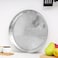 Delcasa 40cm Stainless Steel Round Serving Tray - Round Quarter Plate, Dishwasher Safe, Thali For Multi-Purpose, Ideal For Home, Hostel, Hotel &amp; Restaurants, Dinnerware Plate, Khumcha Thali