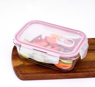 Delcasa DC2377 Airtight High Borosilicate Glass Container, 630ml Capacity, Transparent