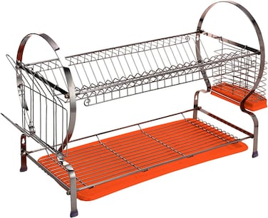 رف أطباق جداري للمطبخ من طبقتين من ديلكاسا