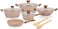 Delcasa Essential 11 Piece Nonstick Pots And Pans Set, Induction Cookware Set DC2878 Forged Aluminum Body With Durable Granite Coating 5 Layer Durable Construction