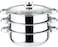 Delcasa 3 Layer Stainless Steel Steamer, 4.0 Liter Capacity, Silver