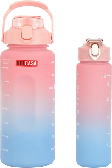 Delcasa DC2990 Plastic Water Bottle Set 3-Pieces, Blue