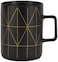 Delcasa DC3079 Ceramic Mug, 350ml Capacity, Black/Gold