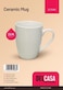 Delcasa DC3085 Ceramic Mug, 350ml Capacity, White