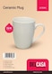Delcasa DC3085 Ceramic Mug, 350ml Capacity, White