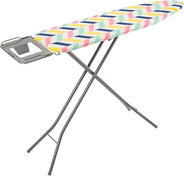 Delcasa 110X34cm Ironing Board Ironing Table Assorted Color With Powder Coated Carbon Steel Iron Table With Adjustable Height Mechanism Heat Resistant Cotton Cover