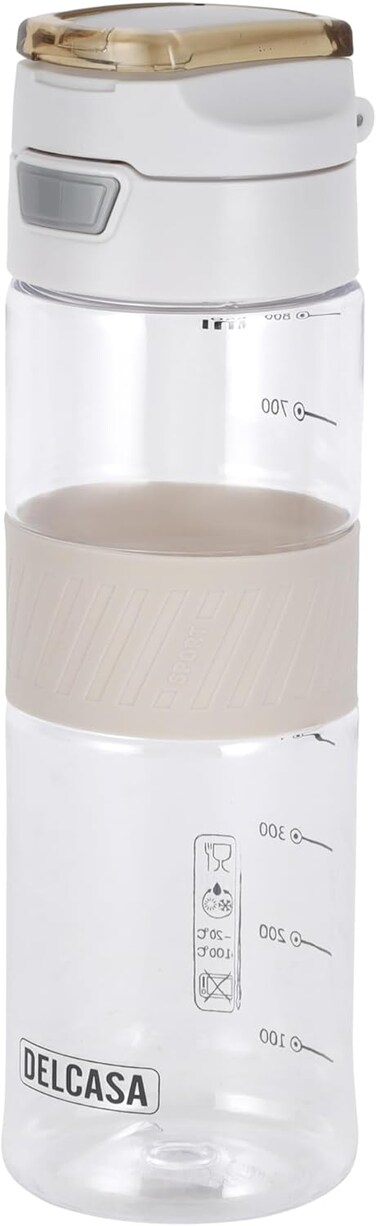 Delcasa DC3236 Plastic Water Bottle, 820ml Capacity, Beige