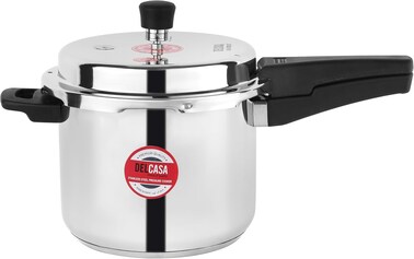 Delcasa Stainless Steel Pressure Cooker, 5 Liters Capacity, Silver