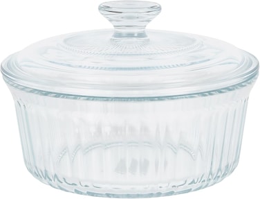 Delcasa DC3310 Round Glass Baking Casserole With Lid, 2400ml Capacity, Clear
