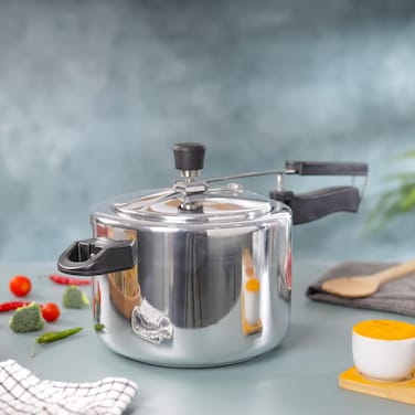 Delcasa Aluminum Pressure Cooker, 3 Liters Capacity, Silver